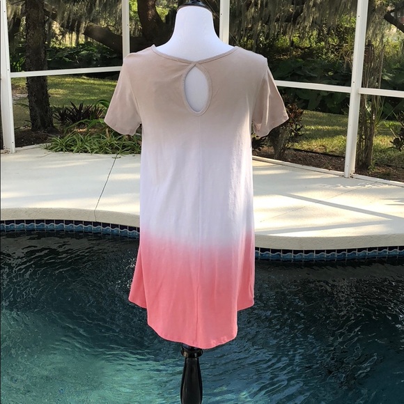 💗 LAST ONE MEDIUM Coral Dip Dyed Slub Knit Top. - Picture 4 of 6